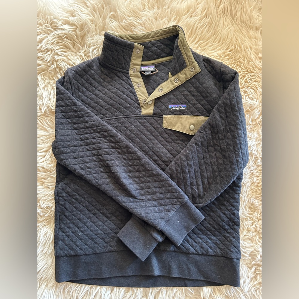 Womens PATAGONIA Organic Cotton Quilted Snap-T Pullover Small